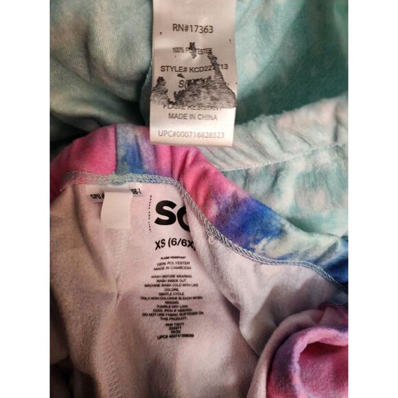 Cuddl Duds SO Pajama Pants Bundle Girls Size 6 Fleece Tie Dye 2 Pieces - Picture 3 of 4